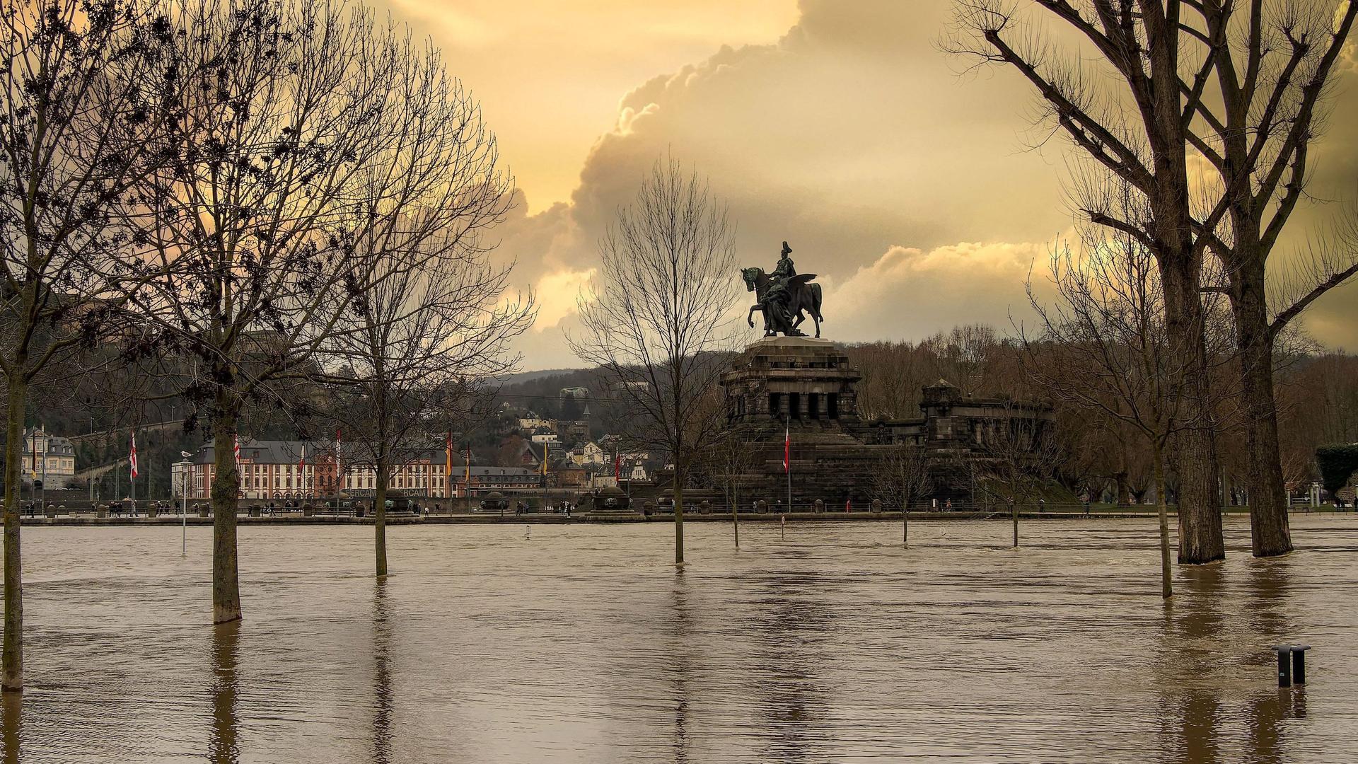 Überschwemmung am Rhein