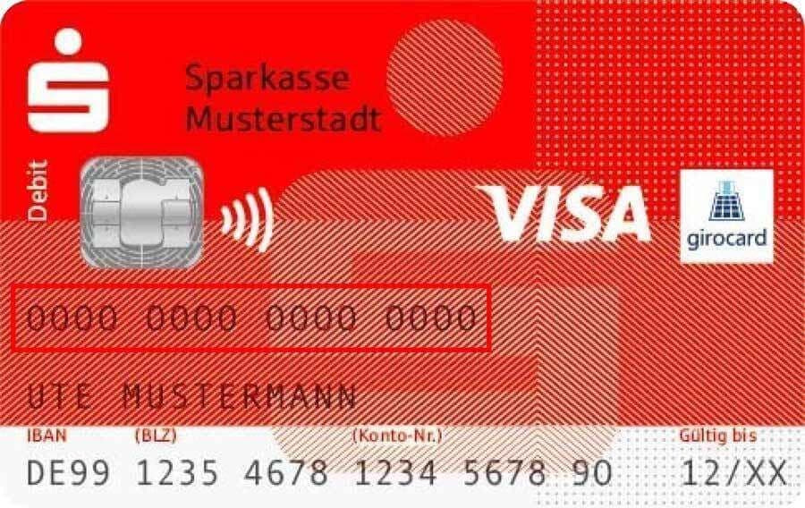 Abbildung der Vorderseite einer Kreditkarte